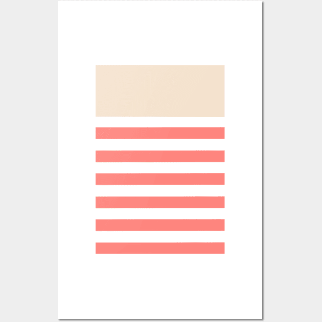 Cream with pink stripe pattern Wall Art by MickeyEdwards